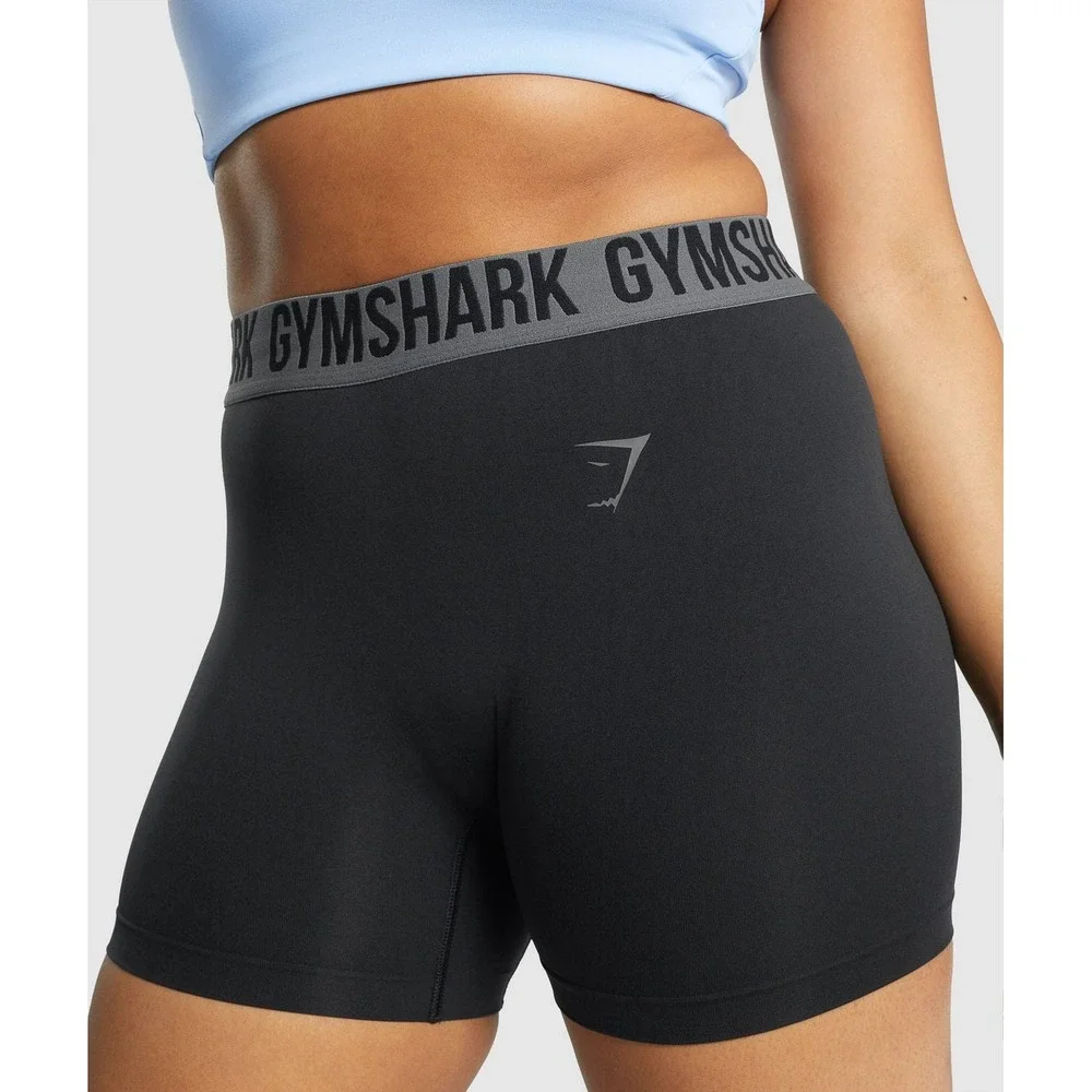 Gymshark Training Shorts Black Logo Gym Workout Fitness Activewear Womens Small